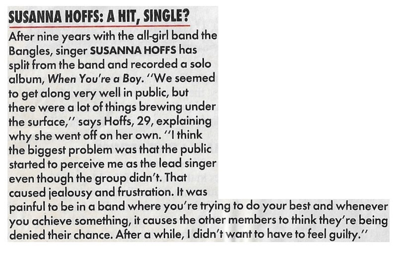 Hoffs, Susanna / A Hit, Single? / 1991