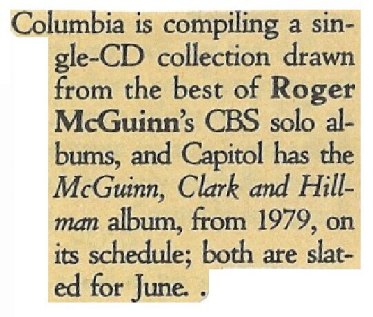 McGuinn, Roger / Columbia is Compiling CD / 1991