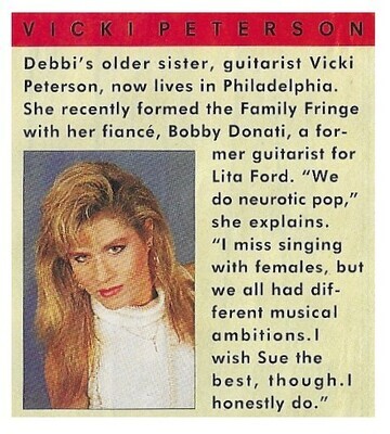 Bangles / Vicki Peterson - Debbi's Older Sister / 1991