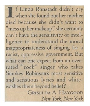Ronstadt, Linda / Racist, Oppressive Government / 1983