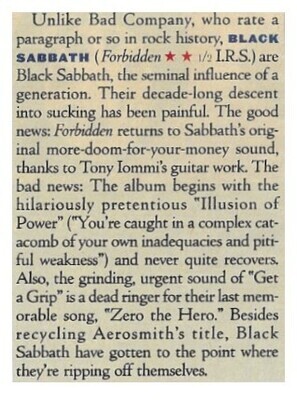 Black Sabbath / Forbidden / 1995