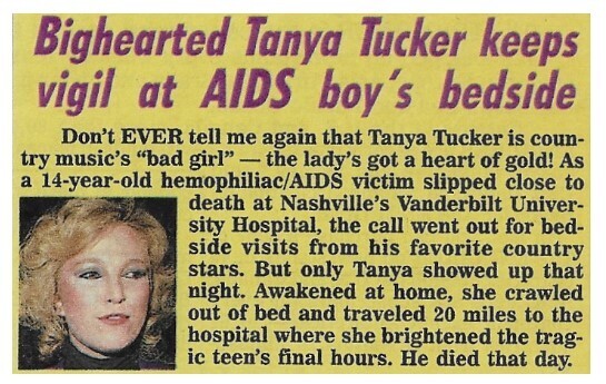 Tucker, Tanya / Bighearted Tanya Tucker Keeps Vigil at AIDS Boy's Bedside