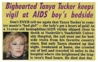 Tucker, Tanya / Bighearted Tanya Tucker Keeps Vigil at AIDS Boy's Bedside