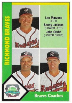 Mazzone, Leo / 1990 Richmond Braves / CMC #278 / with Sonny Jackson and John Grubb