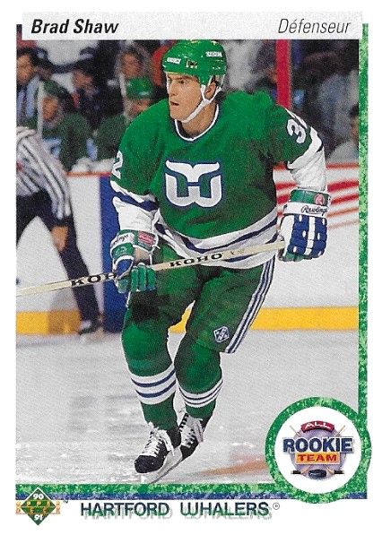 Shaw, Brad / 1990-91 Hartford Whalers / Upper Deck #327 / French