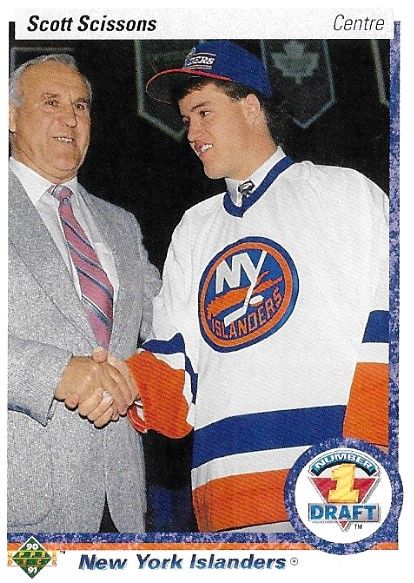 Scissons, Scott / 1990-91 New York Islanders / Upper Deck #357 / French