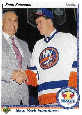 Scissons, Scott / 1990-91 New York Islanders / Upper Deck #357 / French
