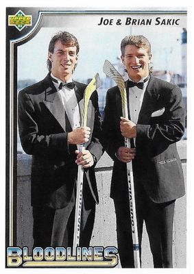 Sakic, Joe / 1992-93 Quebec Nordiques / Upper Deck #36 / with Brian Sakic