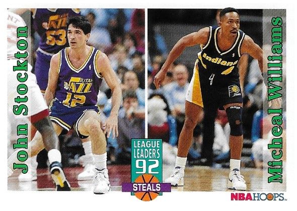 Stockton, John / 1992-93 Utah Jazz / Hoops #324 / with Micheal Williams