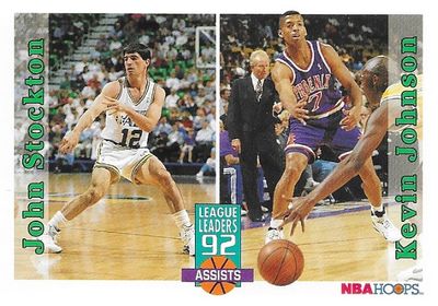 Stockton, John / 1992-93 Utah Jazz / Hoops #326 / with Kevin Johnson