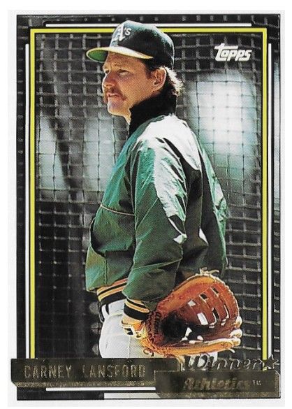 Lansford, Carney / 1992 Oakland Athletics / Topps #495 - Gold Winner Series