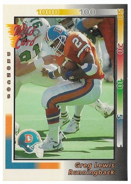 Lewis, Greg / 1992 Denver Broncos / Wild Card #356