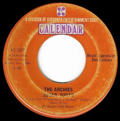 Archies, The / Sugar Sugar / Calendar 63-1008