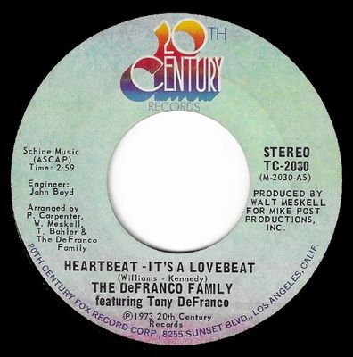 DeFranco Family, The / Heartbeat - It's a Lovebeat / 20th Century TC-2030