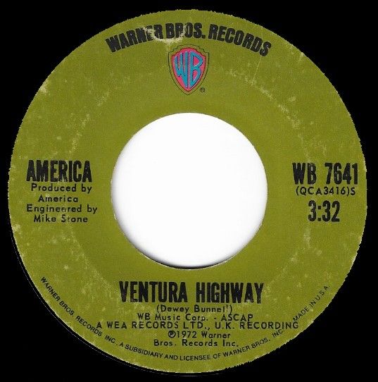 America / Ventura Highway / Warner Bros. WB-7641