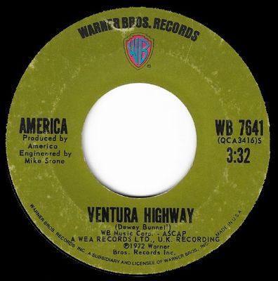 America / Ventura Highway / Warner Bros. WB-7641