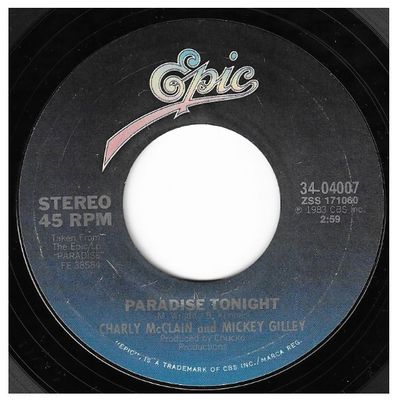 McClain, Charly / Paradise Tonight / with Mickey Gilley / Epic 34-04007