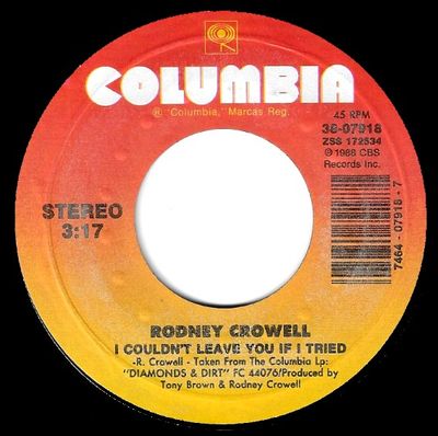 Crowell, Rodney / I Couldn't Leave You If I Tried / Columbia 38-07918