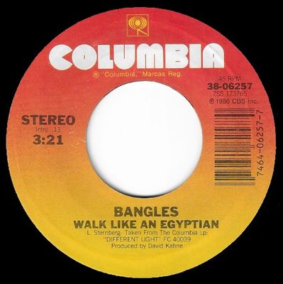 Bangles / Walk Like An Egyptian / Columbia 38-06257