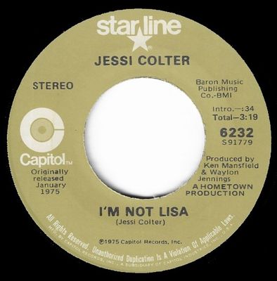 Colter, Jessi / I'm Not Lisa / Capitol (Starline) 6232