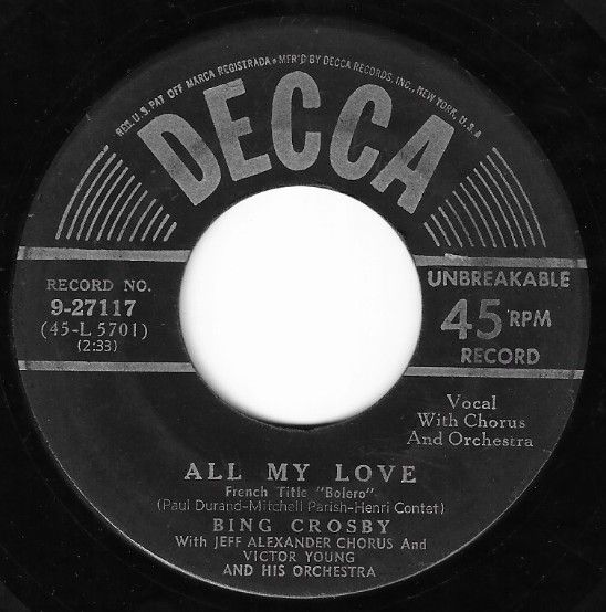 Crosby, Bing / All My Love / Decca 9-27117