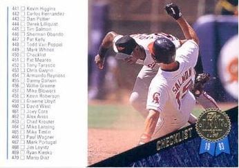 Salmon, Tim / 1993 California Angels / Leaf #450 - Checklist