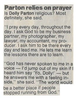 Parton, Dolly / Parton Relies On Prayer