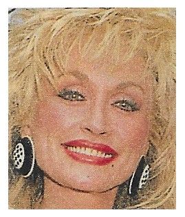 Parton, Dolly / Closeup-Smiling-Black and White Earrings
