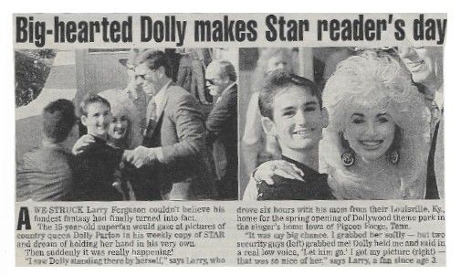 Parton, Dolly / Big-Hearted Dolly Makes Star Reader&#39;s Day