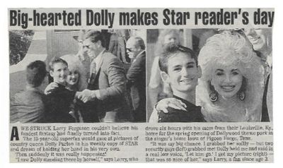 Parton, Dolly / Big-Hearted Dolly Makes Star Reader&#39;s Day