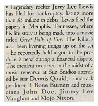 Lewis, Jerry Lee / $3 Million in Debts / 1989