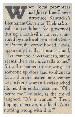 Lewis, Jerry Lee / Jerry Lee Lewis Introduced Thelma Stovall / 1979
