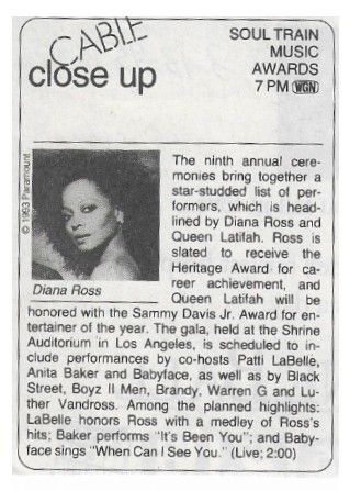 Ross, Diana / Soul Train Music Awards / 1995