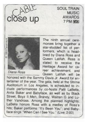 Ross, Diana / Soul Train Music Awards / 1995