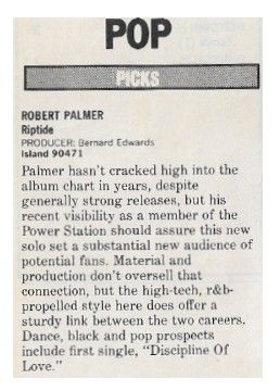 Palmer, Robert / Riptide / 1985