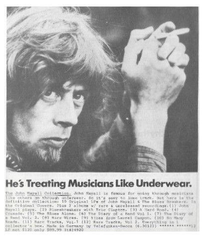 Mayall, John / He&#39;s Treating Musicians Like Underwear.