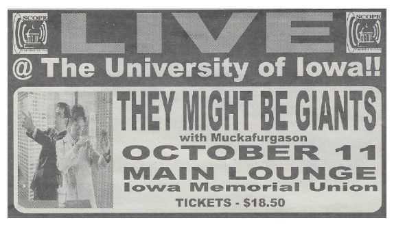 They Might Be Giants / University of Iowa / 2001