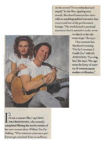 Bernhard, Sandra / It&#39;s Not a Concert Film--with John Doe / 1990