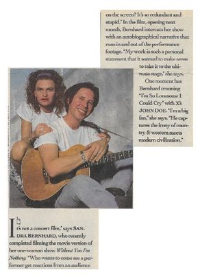 Bernhard, Sandra / It&#39;s Not a Concert Film--with John Doe / 1990