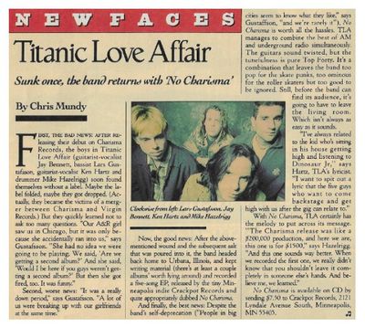 Titanic Love Affair / Sunk Once, the Band Returns with 'No Charisma' / 1993