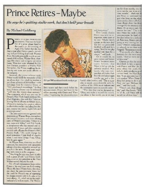 Prince / Prince Retires--Maybe / 1993