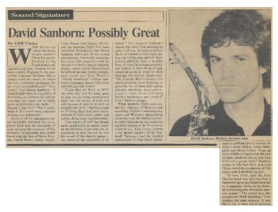 Sanborn, David / Possibly Great / 1983