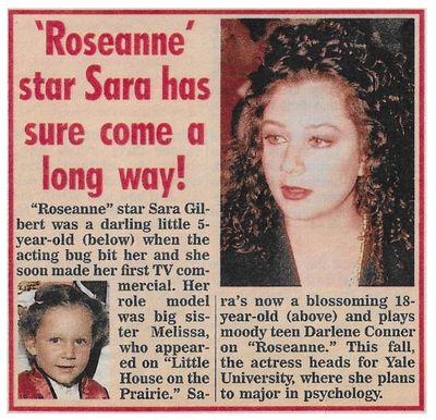 Gilbert, Sara / Roseanne Star Sara Has Sure Come a Long Way! / 1992