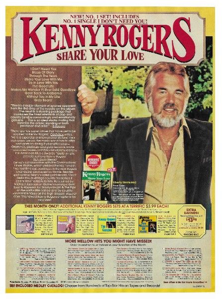 Rogers, Kenny / Share Your Love--RCA Music Service / 1981