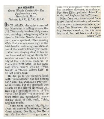 Morrison, Van / Great Woods Center / 1986