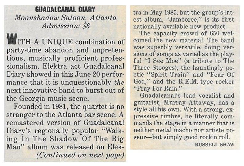 Guadalcanal Diary / Moonshadow Saloon / 1986