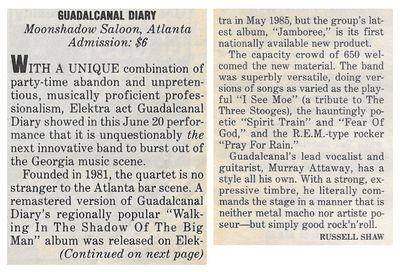 Guadalcanal Diary / Moonshadow Saloon / 1986