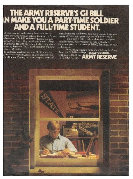 Army Reserve / The Army Reserve's GI Bill / 1989