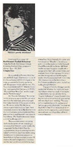 Stewart, Rod / Foolish Behaviour / 1981