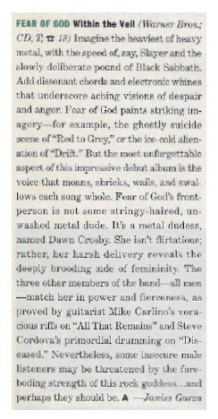 Fear of God / Within the Veil / 1991